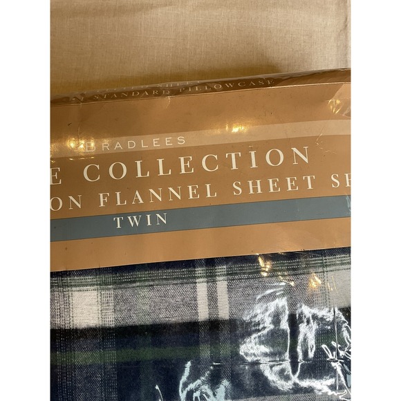 Bradlees Home Collection 100% Cotton Flannel Plaid Twin Sheet Set New Vintage - Picture 9 of 10